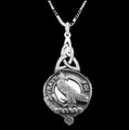 Boswell Clan Badge Sterling Silver Clan Crest Interlace Drop Pendant