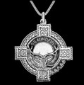 Calder Clan Badge Celtic Cross Sterling Silver Clan Crest Pendant