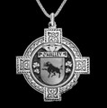OMalley Irish Coat Of Arms Celtic Cross Silver Family Crest Pendant