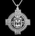 ONeill Irish Coat Of Arms Celtic Cross Silver Family Crest Pendant