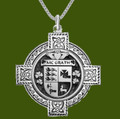 McGrath Irish Coat Of Arms Celtic Cross Pewter Family Crest Pendant