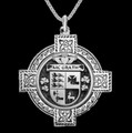 McGrath Irish Coat Of Arms Celtic Cross Silver Family Crest Pendant