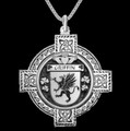 Griffin Irish Coat Of Arms Celtic Cross Silver Family Crest Pendant