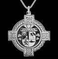 Hagan Irish Coat Of Arms Celtic Cross Silver Family Crest Pendant