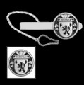 Brennan Irish Coat Of Arms Claddagh Round Sterling Silver Button Loop Tie Bar