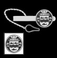 McCabe Irish Coat Of Arms Claddagh Round Sterling Silver Button Loop Tie Bar