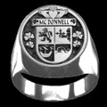 McDonnell Irish Coat Of Arms Family Crest Mens Sterling Silver Ring