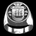Driscoll Irish Coat Of Arms Family Crest Mens Sterling Silver Ring