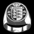 Grady Irish Coat Of Arms Family Crest Mens Sterling Silver Ring