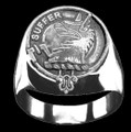 Haldane Clan Badge Mens Clan Crest Sterling Silver Ring