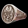 Embossed Coat Of Arms Oval Family Crest Small Mens Sterling Silver Ring