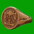 Embossed Coat Of Arms Oval Family Crest Small Mens Gold Filled Ring