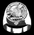 Cuthbert Clan Badge Mens Clan Crest Sterling Silver Ring