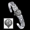 MacBain Clan Badge Sterling Silver Clan Crest Interlace Cuff Bracelet