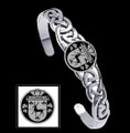 OConnell Irish Coat Of Arms Sterling Silver Family Crest Interlace Cuff Bracelet