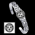 Clarke Irish Coat Of Arms Sterling Silver Family Crest Interlace Cuff Bracelet