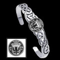 Browne Irish Coat Of Arms Sterling Silver Family Crest Interlace Cuff Bracelet