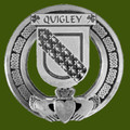 Quigley Irish Coat Of Arms Claddagh Stylish Pewter Family Crest Badge 