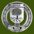 Boyle Irish Coat Of Arms Claddagh Stylish Pewter Family Crest Badge 