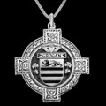 Grogan Irish Coat Of Arms Celtic Cross Silver Family Crest Pendant