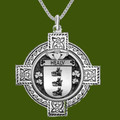 Healy Irish Coat Of Arms Celtic Cross Pewter Family Crest Pendant