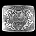 Laing Clan Badge Interlace Mens Sterling Silver Kilt Belt Buckle
