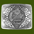 Learmonth Clan Badge Interlace Mens Stylish Pewter Kilt Belt Buckle