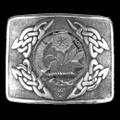 Learmonth Clan Badge Interlace Mens Sterling Silver Kilt Belt Buckle