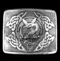 Lennox Clan Badge Interlace Mens Sterling Silver Kilt Belt Buckle