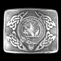 Leslie Clan Badge Interlace Mens Sterling Silver Kilt Belt Buckle