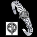 Mackintosh Clan Badge Sterling Silver Clan Crest Interlace Cuff Bracelet