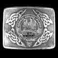 Lockhart Clan Badge Interlace Mens Sterling Silver Kilt Belt Buckle