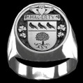 Hagerty Irish Coat Of Arms Family Crest Mens Sterling Silver Ring