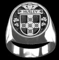 Hurley Irish Coat Of Arms Family Crest Mens Sterling Silver Ring