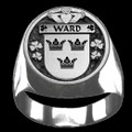 Ward Irish Coat Of Arms Family Crest Mens Sterling Silver Ring