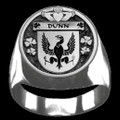 Dunn Irish Coat Of Arms Family Crest Mens Sterling Silver Ring