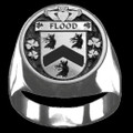 Flood Irish Coat Of Arms Family Crest Mens Sterling Silver Ring