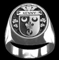 Kenny Irish Coat Of Arms Family Crest Mens Sterling Silver Ring
