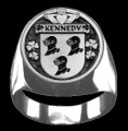 Kennedy Irish Coat Of Arms Family Crest Mens Sterling Silver Ring
