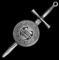 Barry Irish Coat Of Arms Sterling Silver Dirk Shield Large Crest Kilt Pin