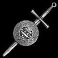 Burns Irish Coat Of Arms Sterling Silver Dirk Shield Large Crest Kilt Pin