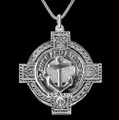 Clark Clan Badge Celtic Cross Sterling Silver Clan Crest Pendant