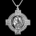 Drummond Clan Badge Celtic Cross Sterling Silver Clan Crest Pendant