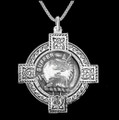 Haldane Clan Badge Celtic Cross Sterling Silver Clan Crest Pendant