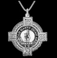 Logie Clan Badge Celtic Cross Sterling Silver Clan Crest Pendant