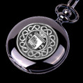 Callahan Irish Coat Of Arms Silver Family Crest Black Hunter Pocket Watch