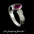 Uyea Celtic Knot Oval Amethyst Ladies Sterling Silver Band Ring Sizes A-Q