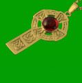 Celtic Cross Round Amber Drop Design 9K Yellow Gold Pendant