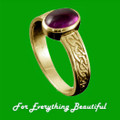 Uyea Celtic Knot Oval Amethyst Ladies 18K Yellow Gold Band Ring Sizes R-Z