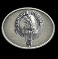 Melville Clan Badge Oval Antiqued Mens Sterling Silver Belt Buckle